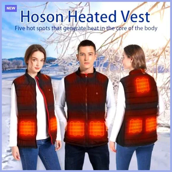 Heated Vest with 9 Heating Zones, Lightweight Electric Vest for Outdoor